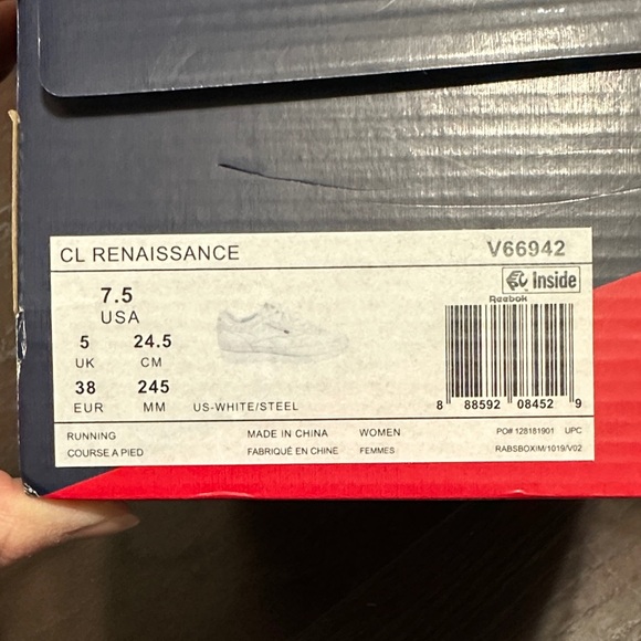 Reebok Renaissance White and Steel Sneakers Size 7.5 - Picture 10 of 10